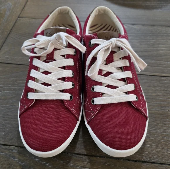 Taos Star Burst Red Canvas Sneakers, Women's Size 7.5 - Picture 3 of 8